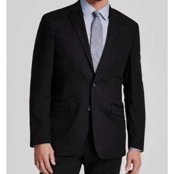 NEW Kenneth Cole Reaction Men's 44R Techni-Cole Black Flex Suit Blazer - Picture 1 of 11